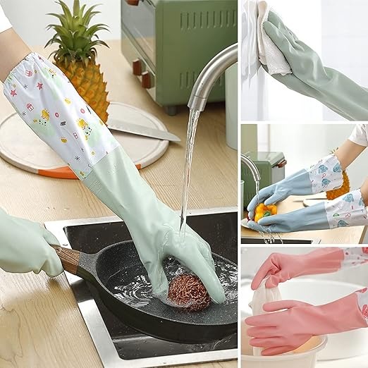 Long Reusable Dishwashing Gloves