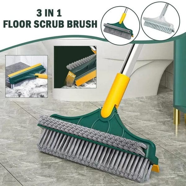 3-in-1 Floor Scrub Brush with Long Handle for Bathroom & Kitchen Cleaning - Image 2